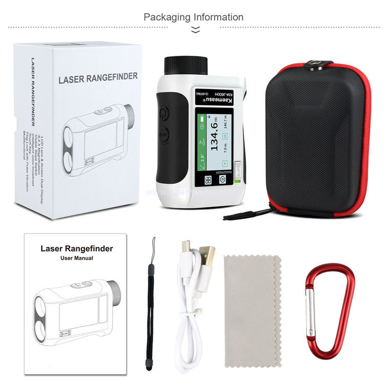 Kaemeasu Wiederaufladbare Laser-Rangefinder Stimme Golf-Rangefinder LCD-Display Teleskop mit Seitenbildschirm J1200