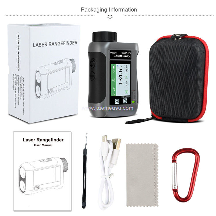 Kaemeasu Wiederaufladbare Laser-Rangefinder Stimme Golf-Rangefinder LCD-Display Teleskop mit Seitenbildschirm J1200