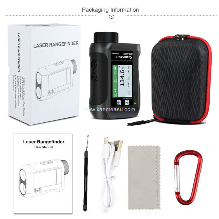 Kaemeasu Wiederaufladbare Laser-Rangefinder Stimme Golf-Rangefinder LCD-Display Teleskop mit Seitenbildschirm J1200