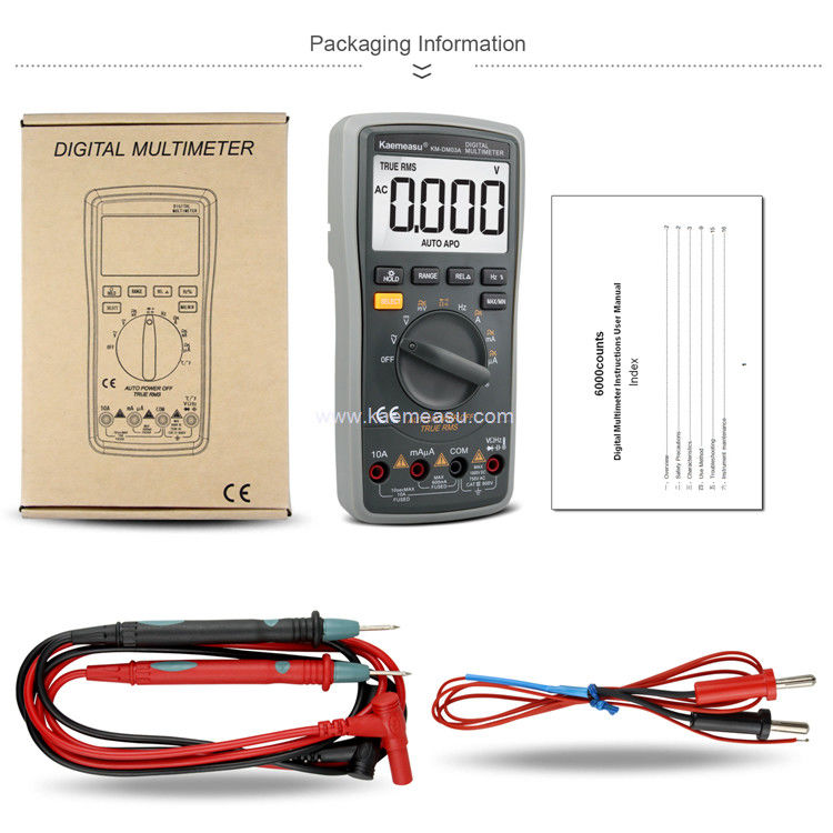 Kaemeasu 03A Hochpräzisions-Digitalmultimeter 6000 Zählungen Auto Reichweite 1000V AC DC Smart Multimeter