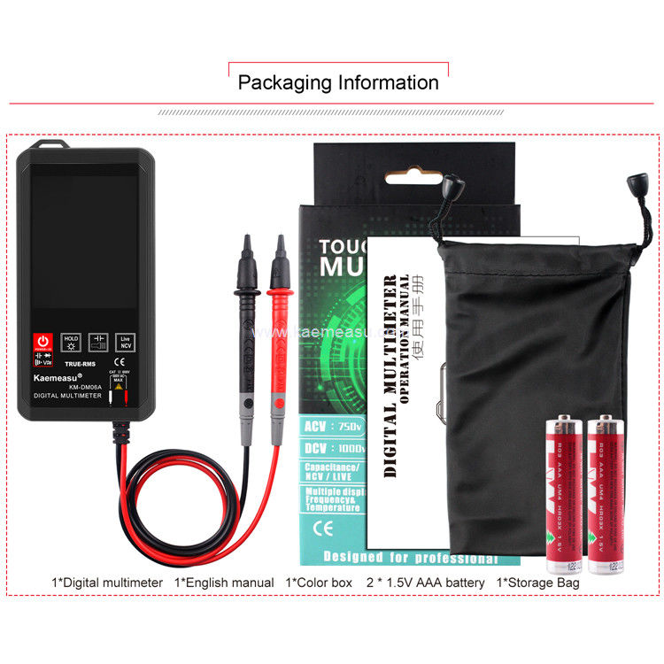 Kaemeasu EBTN Display Touchscreen Digitales Multimeter 6000 Zählungen Multimeter Spannungsmelder