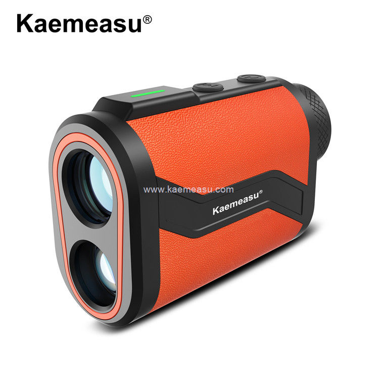 Kaemeasu Golf-Rangefinder 6.5X Aluminium-Leder-Schalen-Laser-Rangefinder mit Flaggpole Lock Magnet-Funktion MAL600