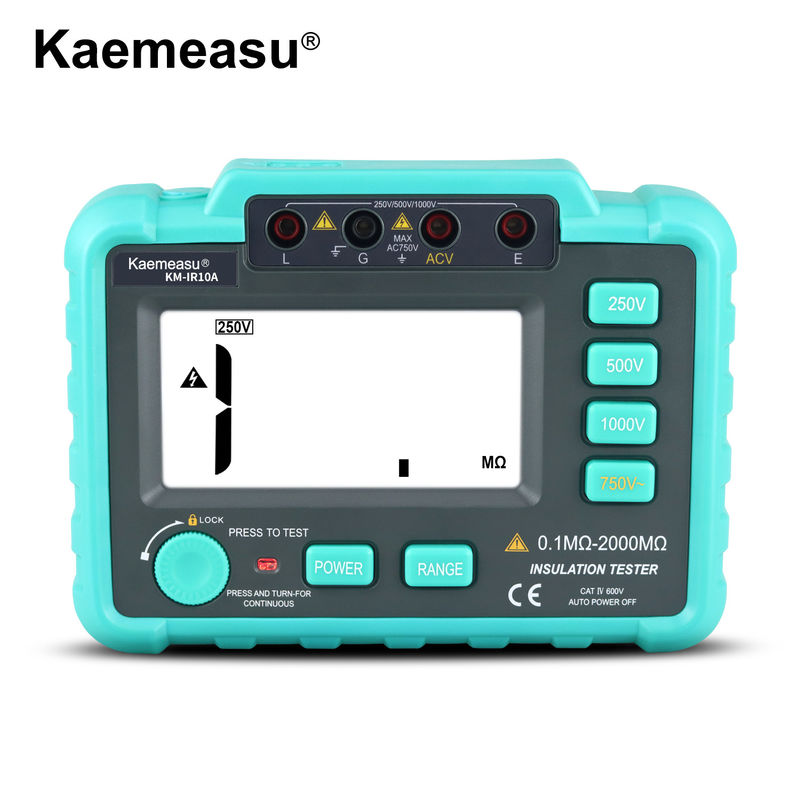 Kaemesau 1999 Zählbildschirm Isolationswiderstandstester 250 V 500 V 1000 V Überlastschutz Digitales Isolationswiderstandstester IR10A