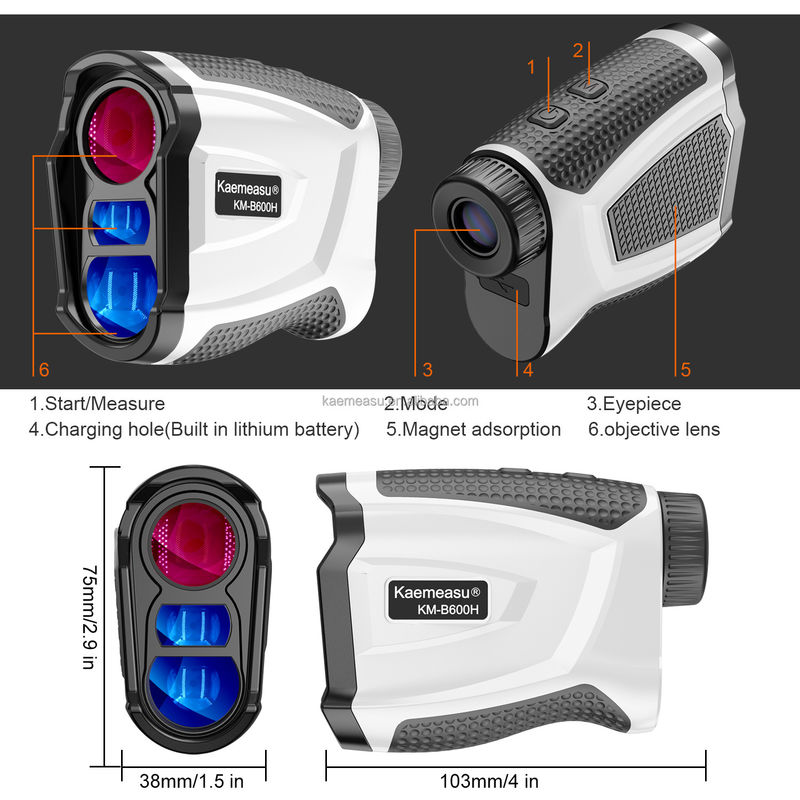 Kaemeasu Handheld Wiederaufladbarer OEM Jagd Golf Laser Abstandsmesser mit Magnet Adsorption 450M/600M/800M/1000M