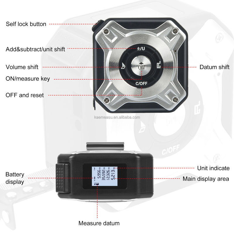 Multifunktions-USB-Ladeband-Messgerät Fernmessgerät Elektronisches Lineal Infrarotmessgerät OEM Laser Abstandsmesser