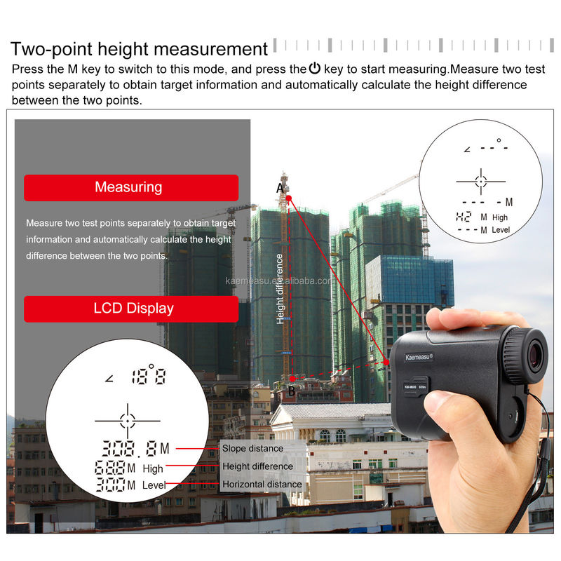 Teleskop-Laser-Rangefinder Portable USB-Laser-Distanzmessgerät Monocular Golf Jagd-Rangefinder 600M/656Yd