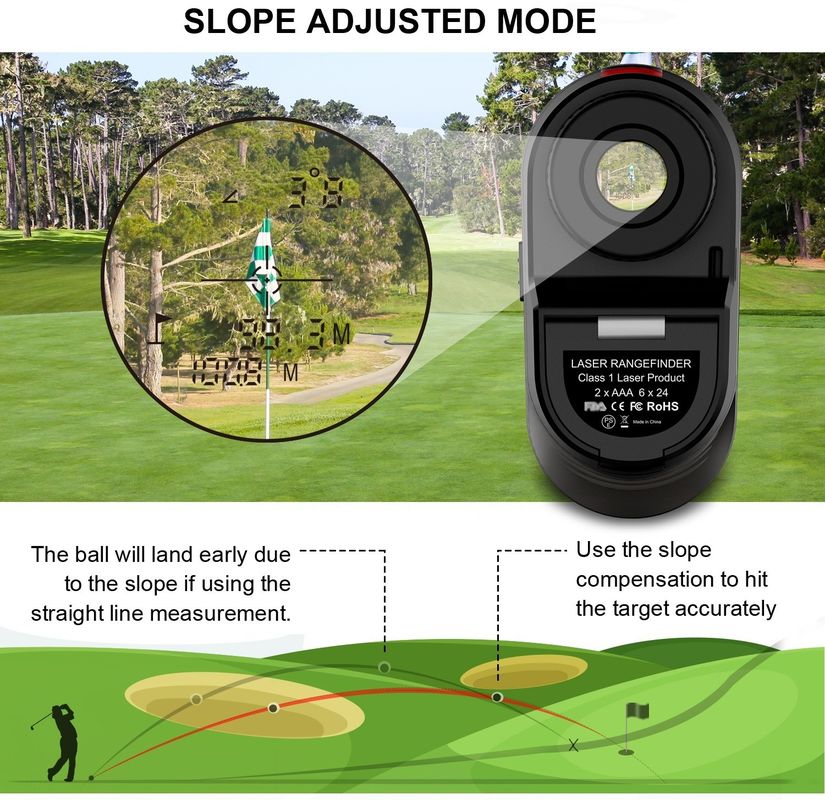 Laserdistanzmessgerät 5~1000m Jagdstandortmessgerät Teleskop Golf Laserdistanzmessgeräte mit Neigungsschalter