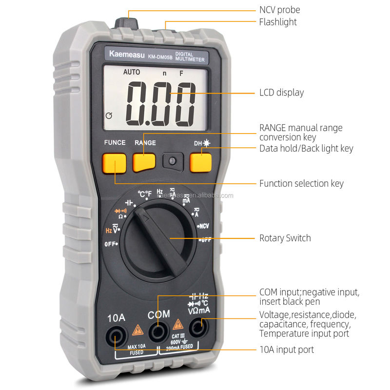 Mini Portable Multi Tester Spannung Stromwiderstand NCV Elektro-Smart Digital Multimeter mit niedrigem Batterie-Indikator