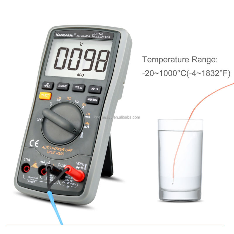 Hochpräzisions-Anti-Brand-Multitester 6000 Zählungen Autobereich Diode Ture RMS Spannungswiderstandstester Elektrische Multimeter