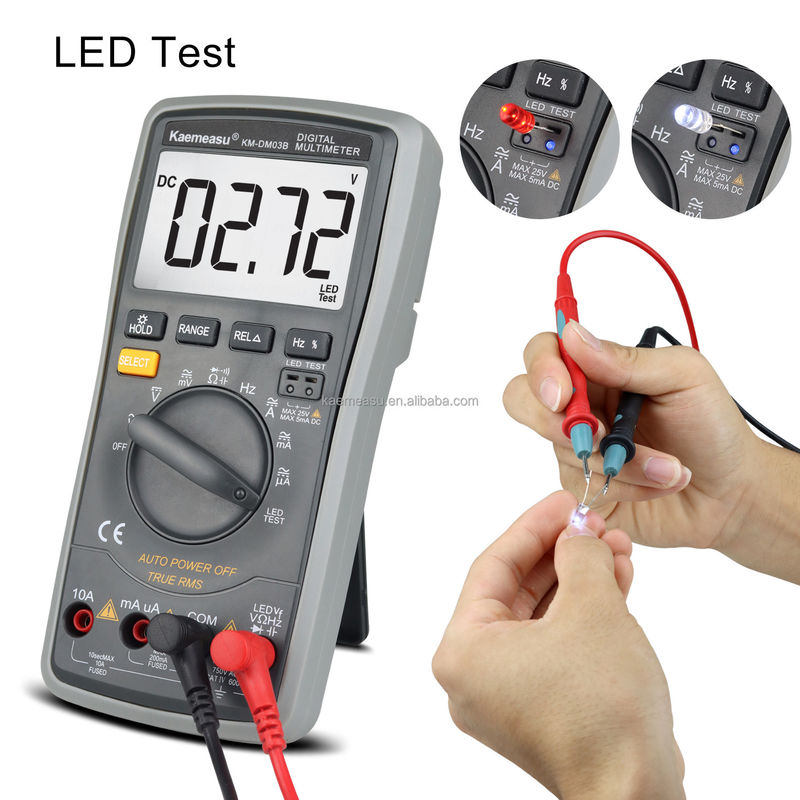 03B Professionelle digitale Multimeter Gleichspannung Wechselstrom Spannung Strom Widerstand Wahre RMS LED Diodenprüfung Automaß Universalmeter