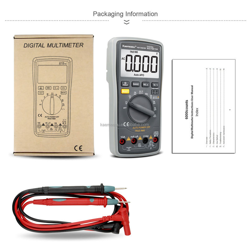 03B Professionelle digitale Multimeter Gleichspannung Wechselstrom Spannung Strom Widerstand Wahre RMS LED Diodenprüfung Automaß Universalmeter