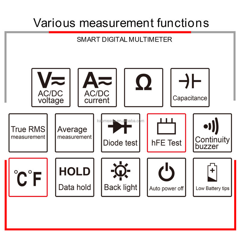 OEM ODM Elektrische Multimeter T-RMS Spannung, Strom, Widerstand, Kapazitätstest Intelligentes digitales Multimeter Tester