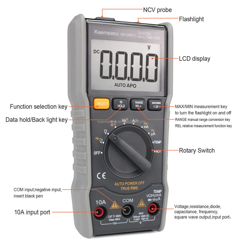 OEM ODM Digitale Multi Tester T-rms elektronisches Multimeter Ncv Ohm Hz Tester Avometer Mini Portable Multimeter zum Verkauf