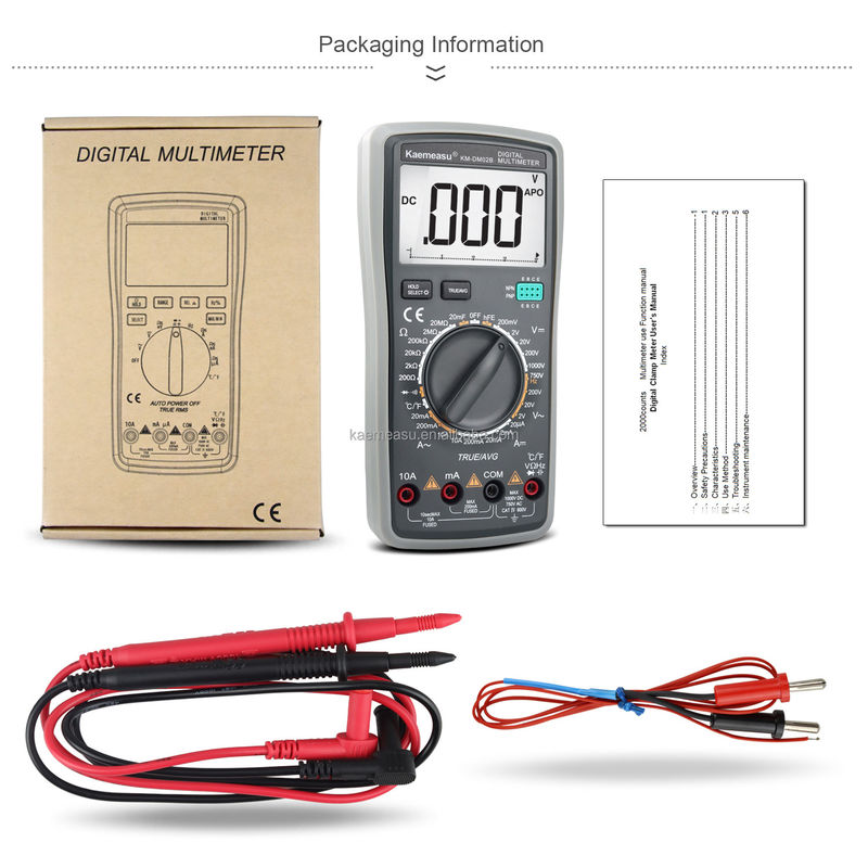 Elektriker Automatikbereich Multitester 6000 Zählungen Analog Multimeter T-RMS Diodenprüfung Kontinuität Buzzer Digital Multimeter