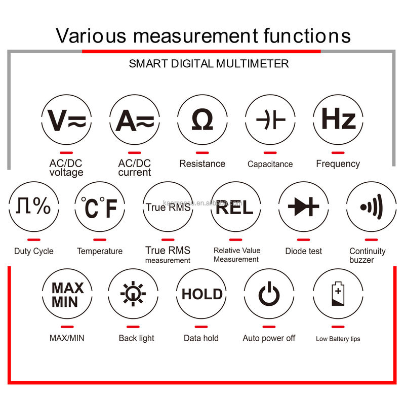 Digitale Multimeter Autorange 1000V Spannungsmesser True RMS LED Diodenprüfung Multimeter Smart Multimeter