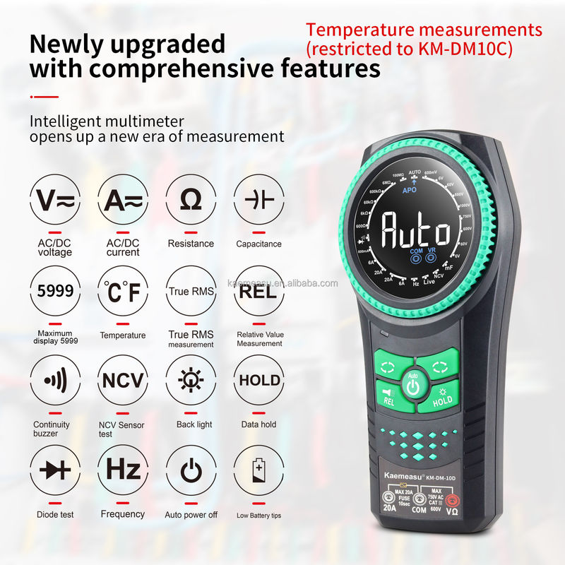 Intelligenter Multimeter Spannungsmessgerät Detektor Multimeter Digitale Multimeter Intelligenter Drehknopf -20-50C Max. Gleichstrom 20mA