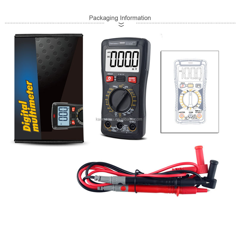 Multifunktionales digitales Mini-Multimeter zur Messung von Widerstand und Kontinuität 200mV-1000V 40-40mF