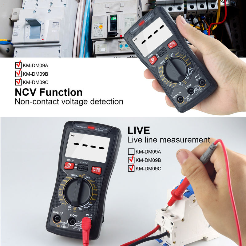 Multifunktionales digitales Mini-Multimeter zur Messung von Widerstand und Kontinuität 200mV-1000V 40-40mF