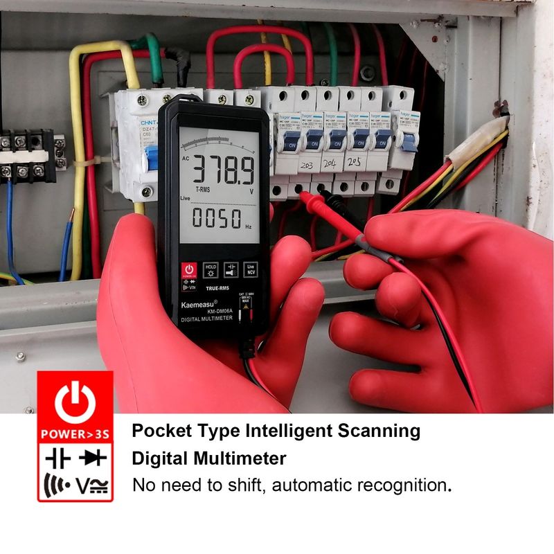 Großer Bildschirm Auto-Ranging Touch Digital Multimeter True RMS Digital Multimeter AC DC Spannung Mini Taschen Multimeter