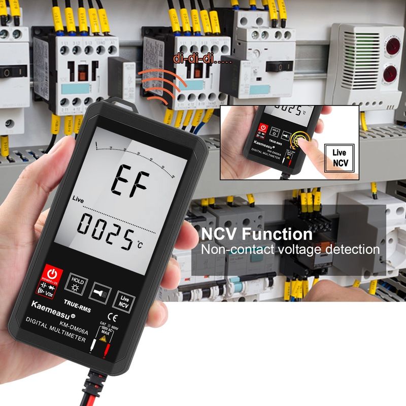 Großer Bildschirm Auto-Ranging Touch Digital Multimeter True RMS Digital Multimeter AC DC Spannung Mini Taschen Multimeter