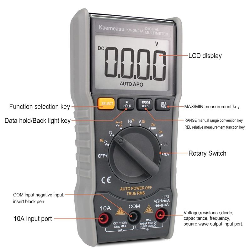 Mini tragbare NCV True RMS Live Draht/Null Draht Messung automatische Reichweite Taschen-Digitalmultimeter