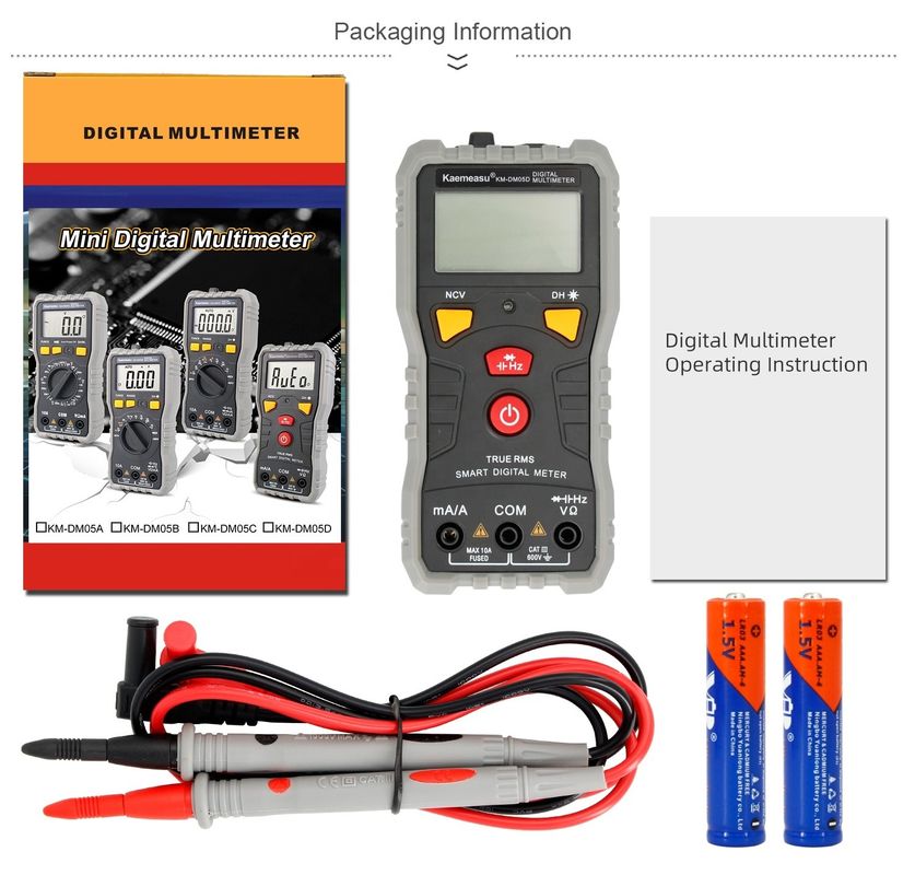 Taschen-Digitalmultimeter Gleichspannung/Wechselströmung Multifunktionelle Hochpräzisionskapazität Ncv Ohm Hz Tester Automatische Reichweite Digitalmultimeter