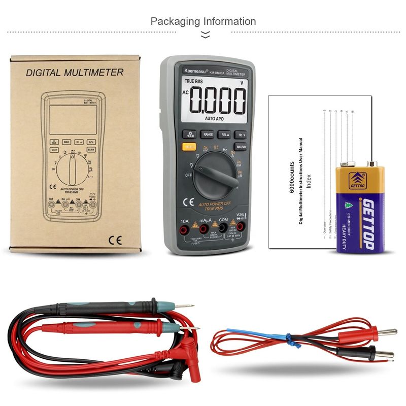 03A Industrielle Hochpräzisions-Smart-Digitalmultimeter mit Autorange NCV 1000V AC DC Multimeter Smart-Digital Multimeter