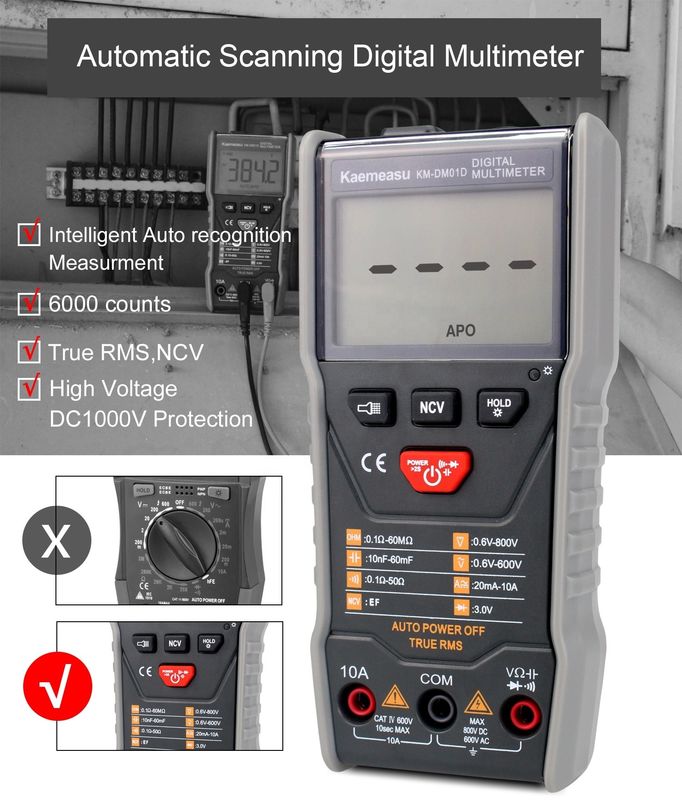 Mini-Multitester-Laboratoriumsausrüstung mit tragbarem Widerstandstester, Batterietester, elektrisches Instrument, digitale Multimeter