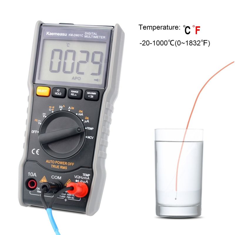 Elektrische Multimeter gegen Verbrennung True-rms Ncv Ohm Hz Tester Smart Digital Multimeter mit Temperaturprobe