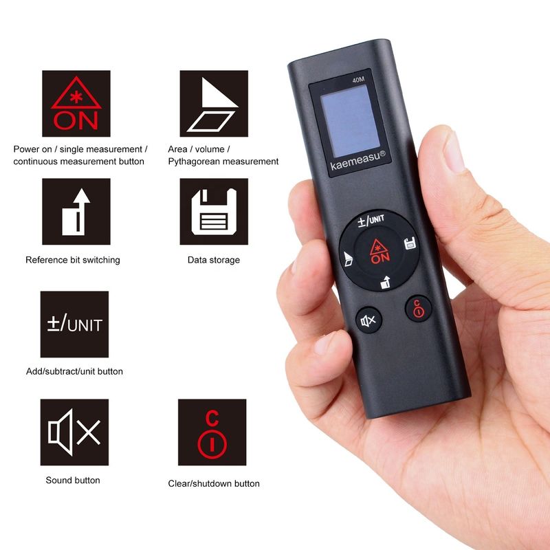 40m Mini Handheld USB Wiederaufladbarer Laser Abstandsmesser Hochpräzision Infrarot-elektronischer Lineal Laser Reichweitenmesser