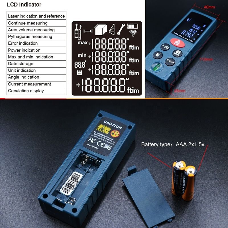 OEM ODM Mini Handheld Laser Abstandsmesser Messgeräte Elektronischer Lineal Digitaler Laser Reichweitenmesser zum Verkauf