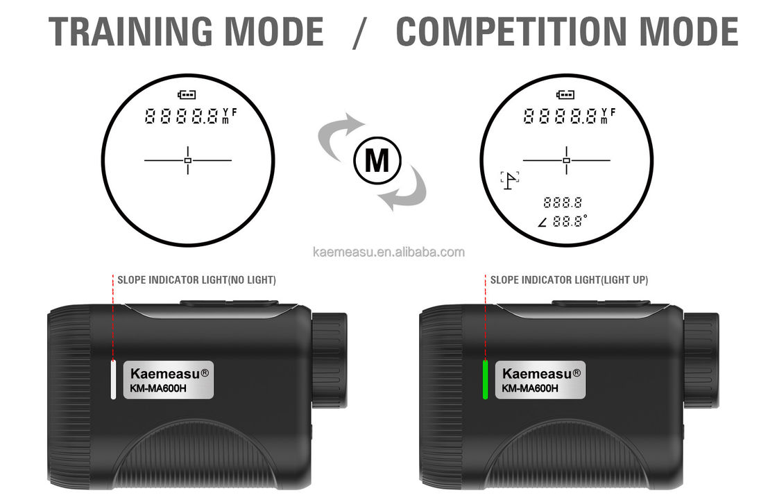 OEM 1200m Golf Neigung Umfang Laser Abstandsmesser Teleskop Industrie-Grade Golf Laser Abstandsmessgeräte Schwarz Farbe