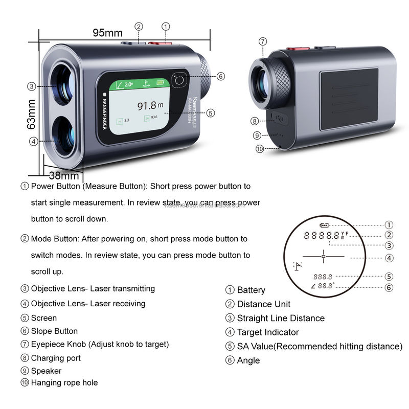 800m Multi-Funktion Laser-Messwerkzeug Entfernung Meter Abstandsmesser 6.5X Elektronische Bandmessung Hoche Präzision für Ingenieure