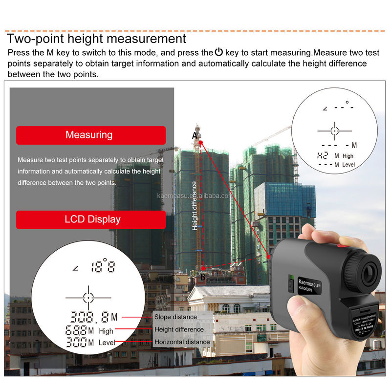 D450m Batterie Laser Abstand Meter Reichweitenmesser Golf Reichweitenmesser Jagdbereich mit Klasse 1 Laser Sicherheitsstufe -20-50C