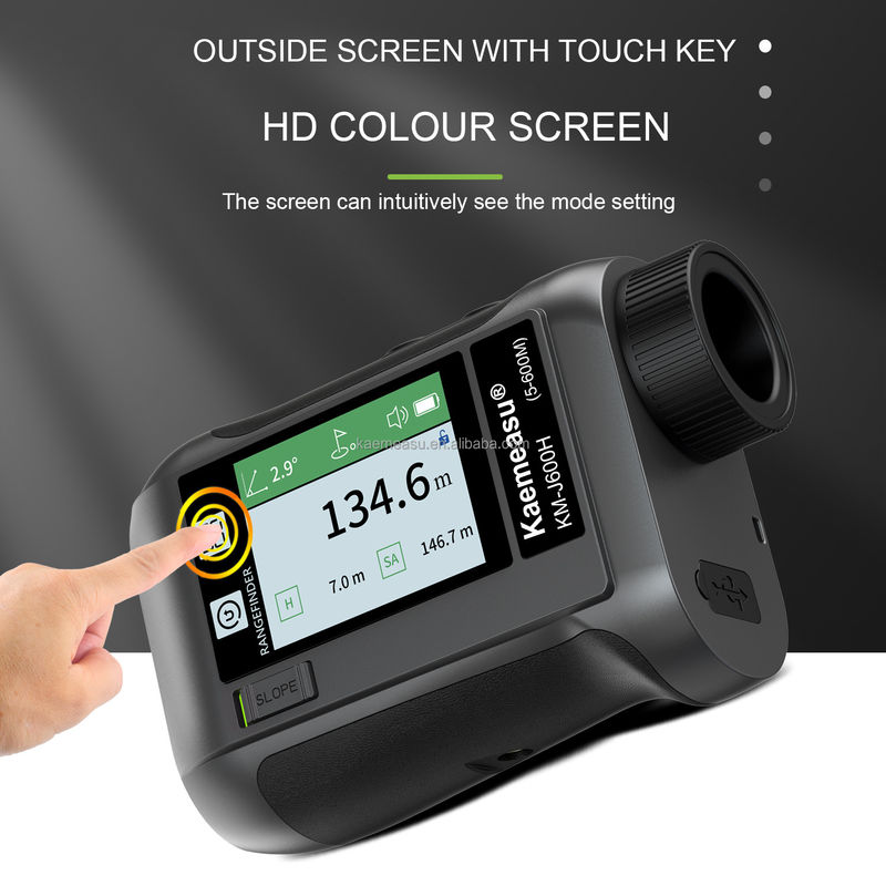 J Erweiterter LCD-Bildschirm Golf Sport Laser-Rangezähler Optikgeräte Jagddiastimometer Intelligentes Golfteleskop