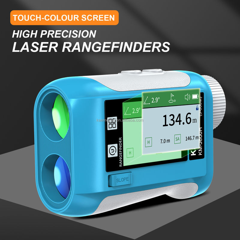 J Erweiterter LCD-Bildschirm Golf Sport Laser-Rangefinder 1500m Optikgeräte Jagddiastimometer Vergrößerung 6,5X Blau