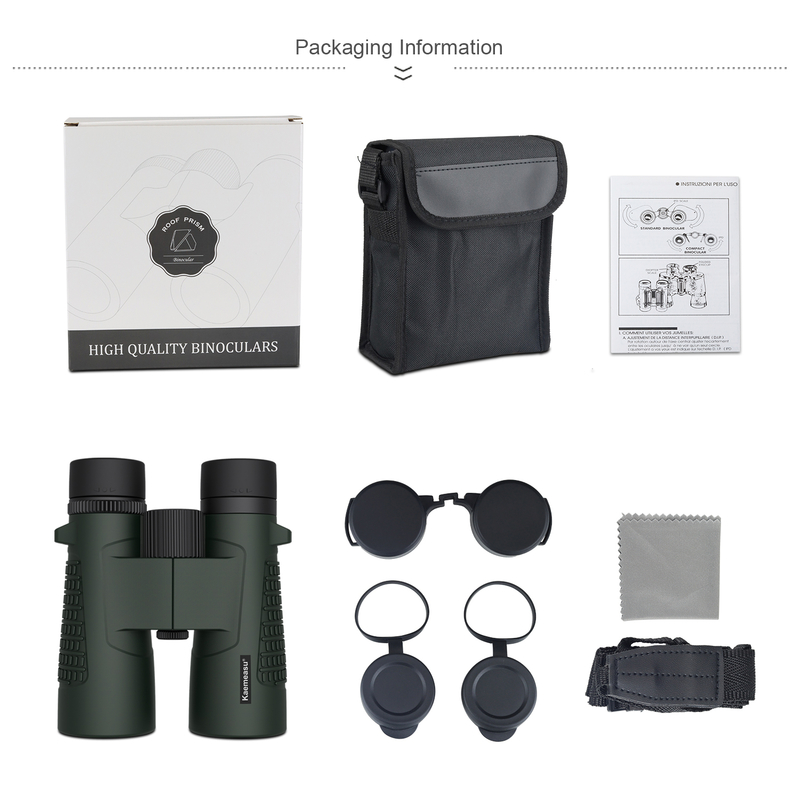 Kaemeasu C Modell Grüne Farbe 10x42 HD Wasserdichtes Fernglas für Erwachsene, Fernglas für Vogelbeobachtung und Wandern, Optik mit BAK4-Prisma, Stoßdichtes Magnesium-Legierungskörper, klares und helles Sehen