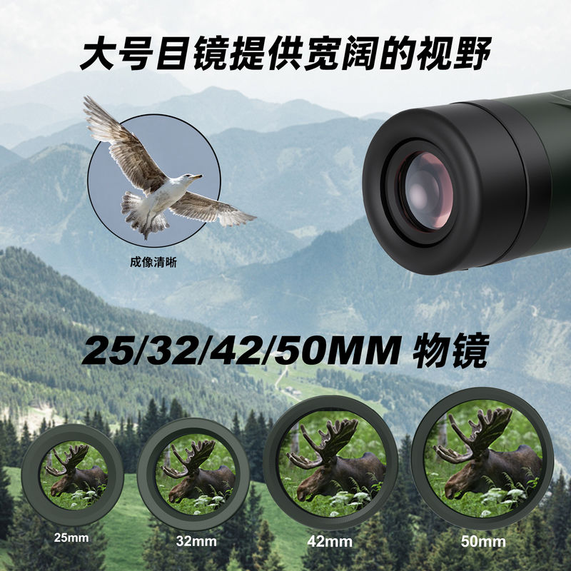 E 10x42 Fernglas Teleskop Kompakt Stativ Kompatibel Wasserdicht Kinder Fernglas für Outdoor-Erkundung Großes Sichtfeld