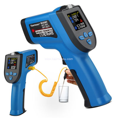 Kaemeasu 550°C Farbbildschirm Berührungsloser Thermometer mit K-Typ-Thermoelement